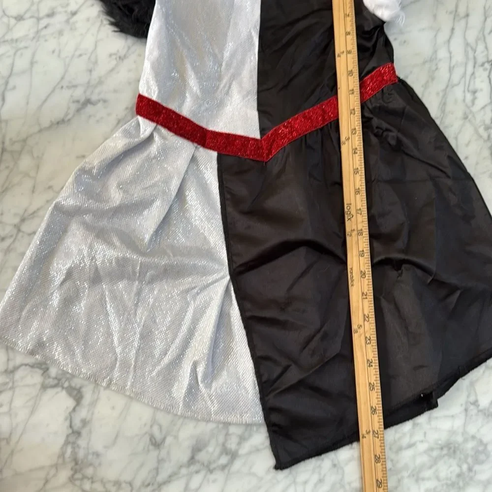 Disney Villain Cruella De Vil Halloween Costume Dress Child Medium 7/8 Dalmation